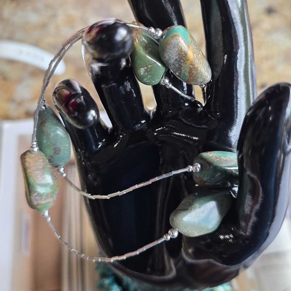🆕️💚Liquid Sterling Silver Turquoise Necklace